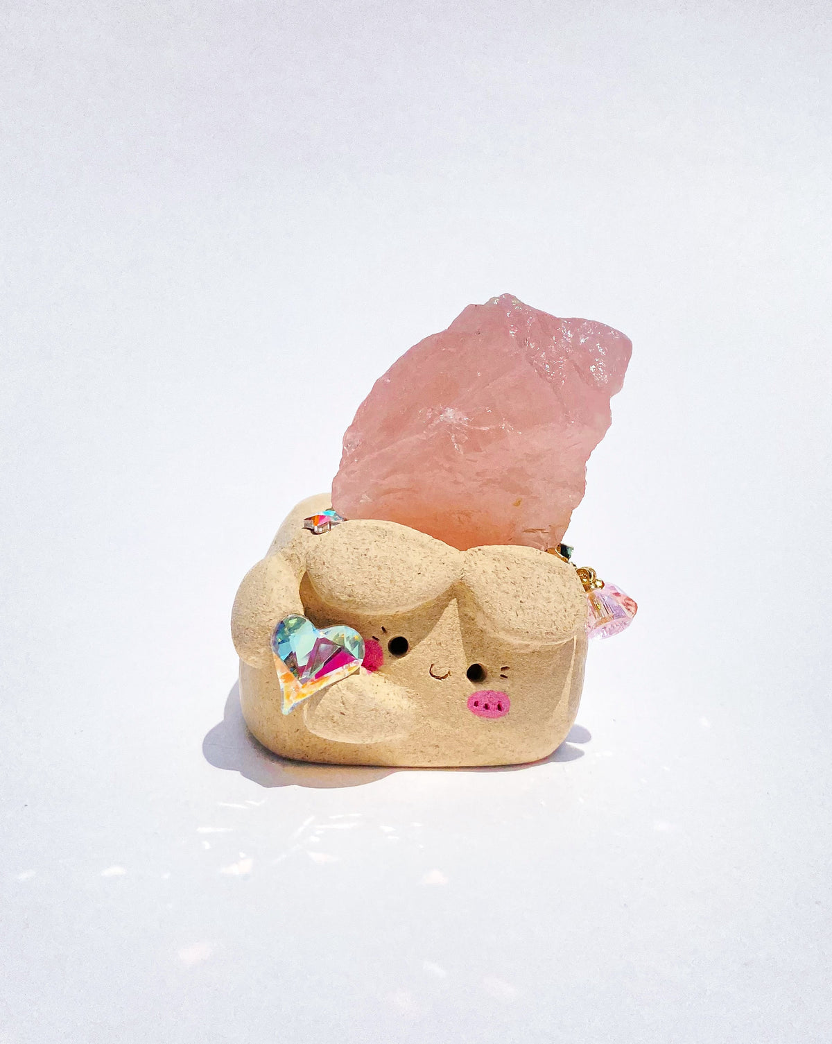 Little Love Bean – Handmade Rose Quartz Crystal Figurine