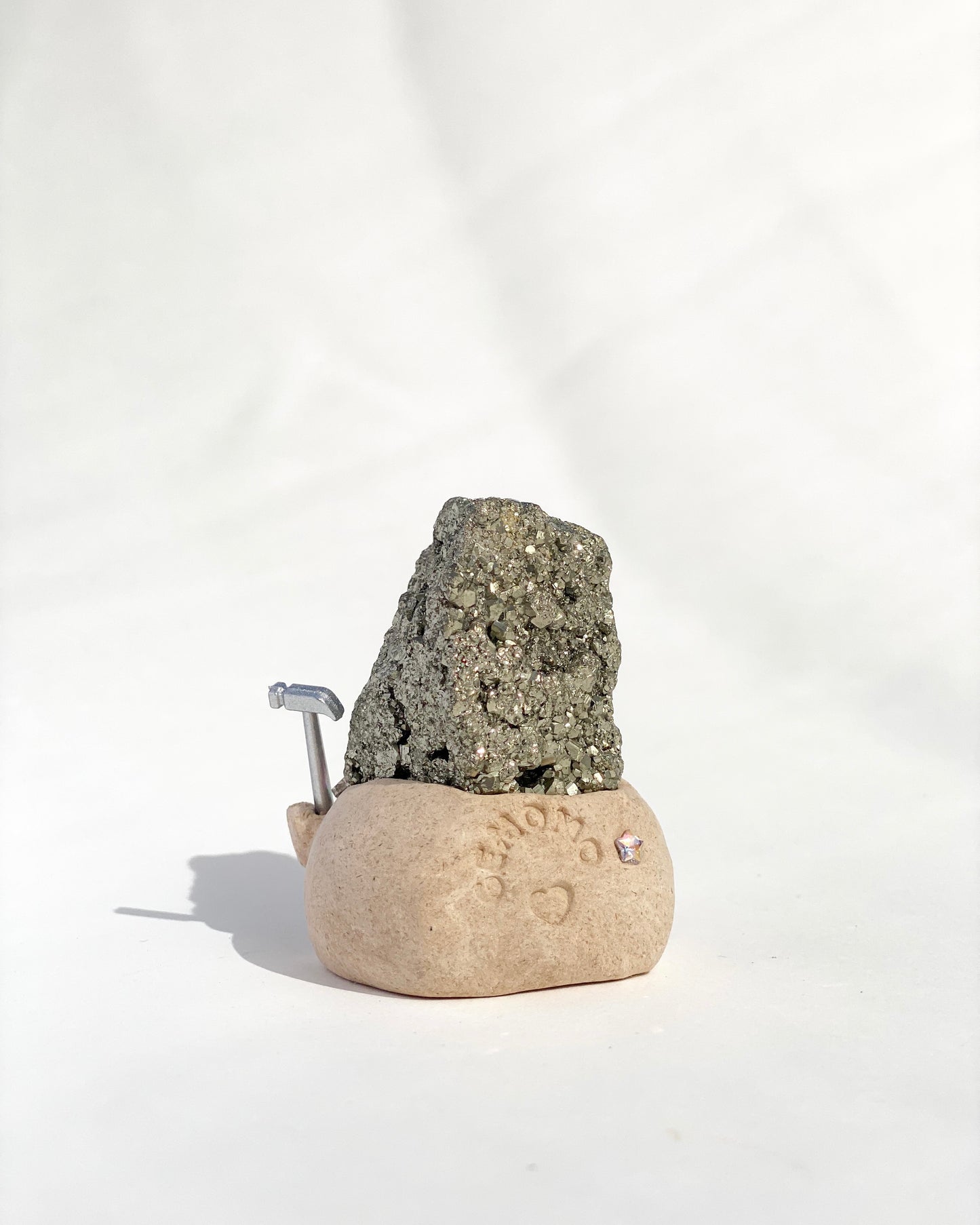 Daddy Bean β Handmade Pyrite Crystal Figurine