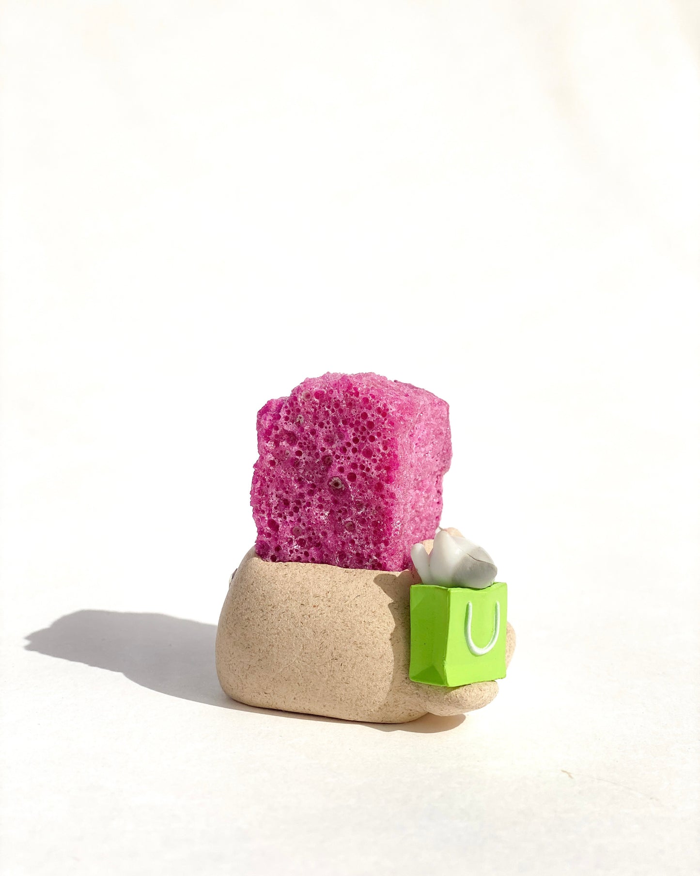 Meowgic Bean - Handmade Ruby Crystal Figurine