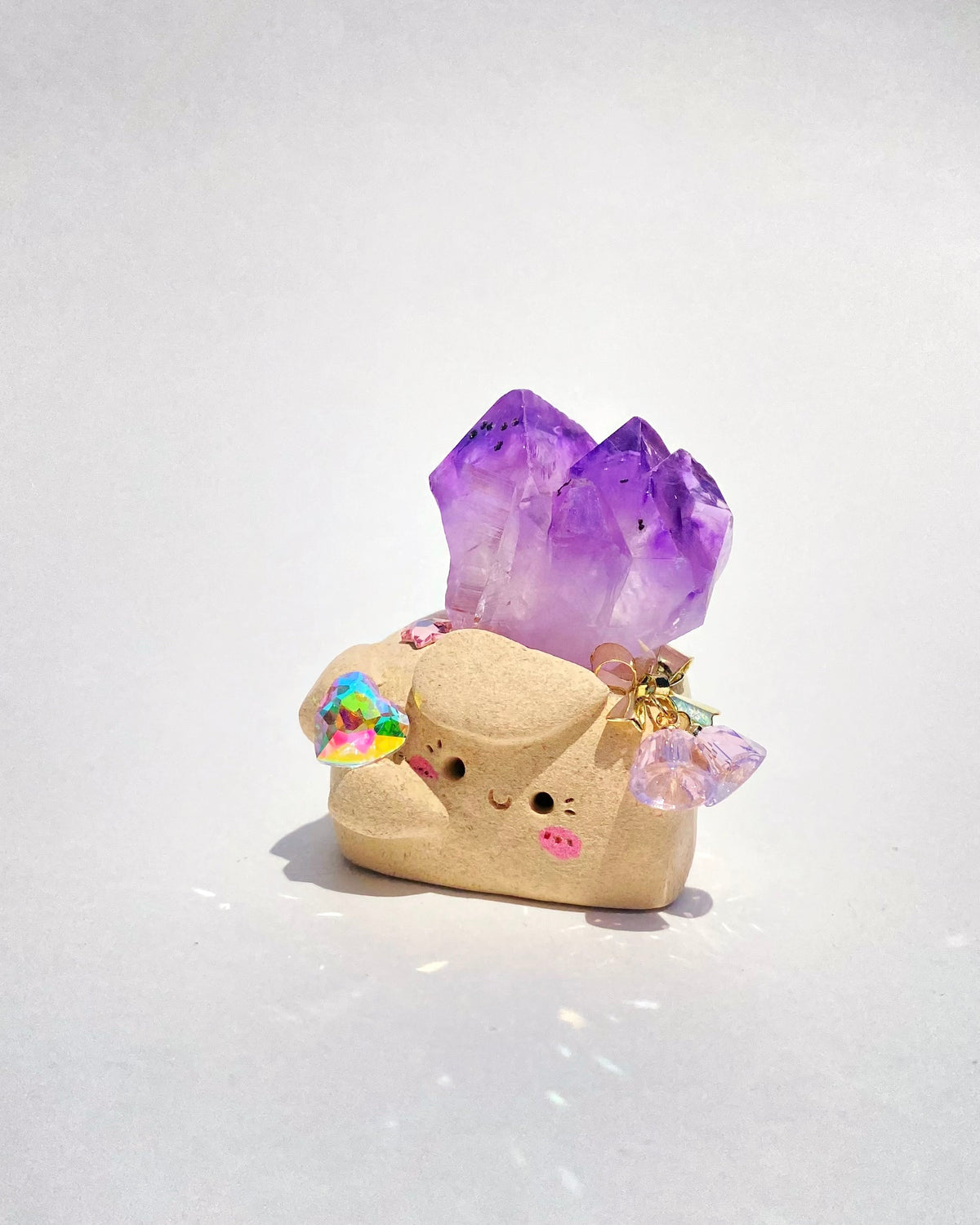 Little Wisdom Bean – Handmade Amethyst Crystal Figurine