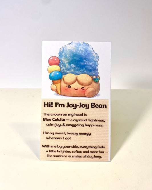 Joy-Joy Bean – Handmade Blue Calcite Crystal Figurine
