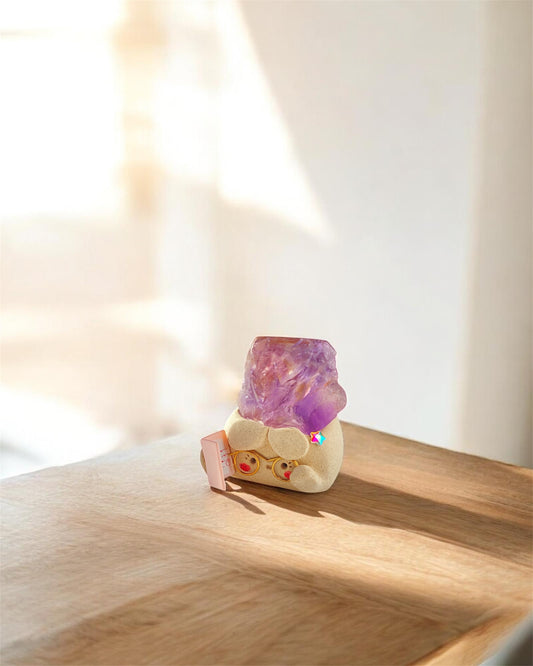 Luna Bean – Handmade Amethyst Crystal Figurine