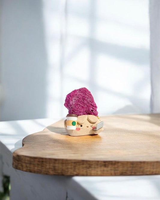 Tappy Bean – Handmade Ruby Crystal Figurine