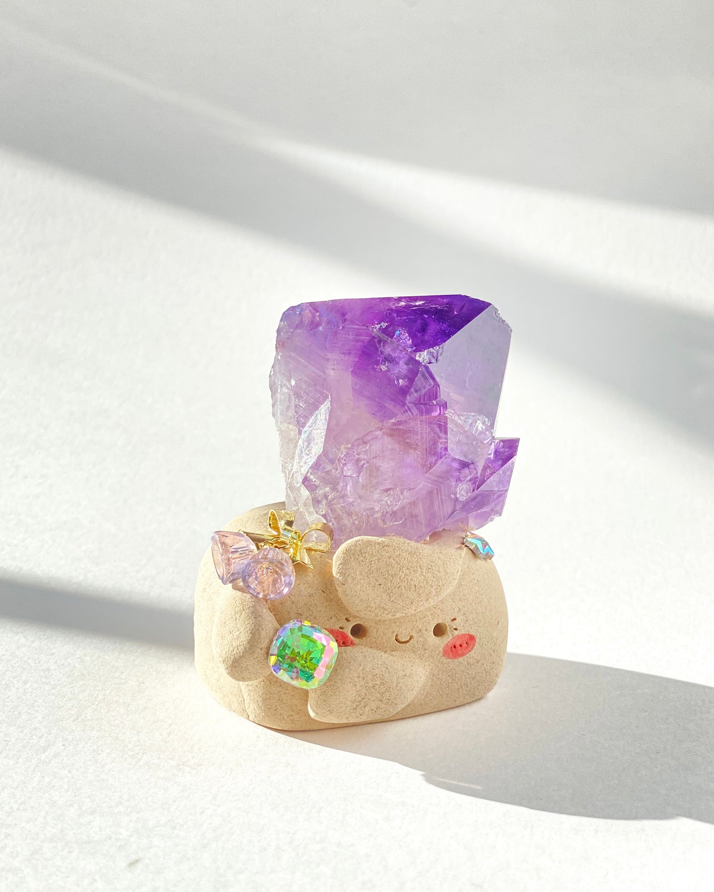 Wisdom Bean – Handmade Amethyst Crystal Figurine