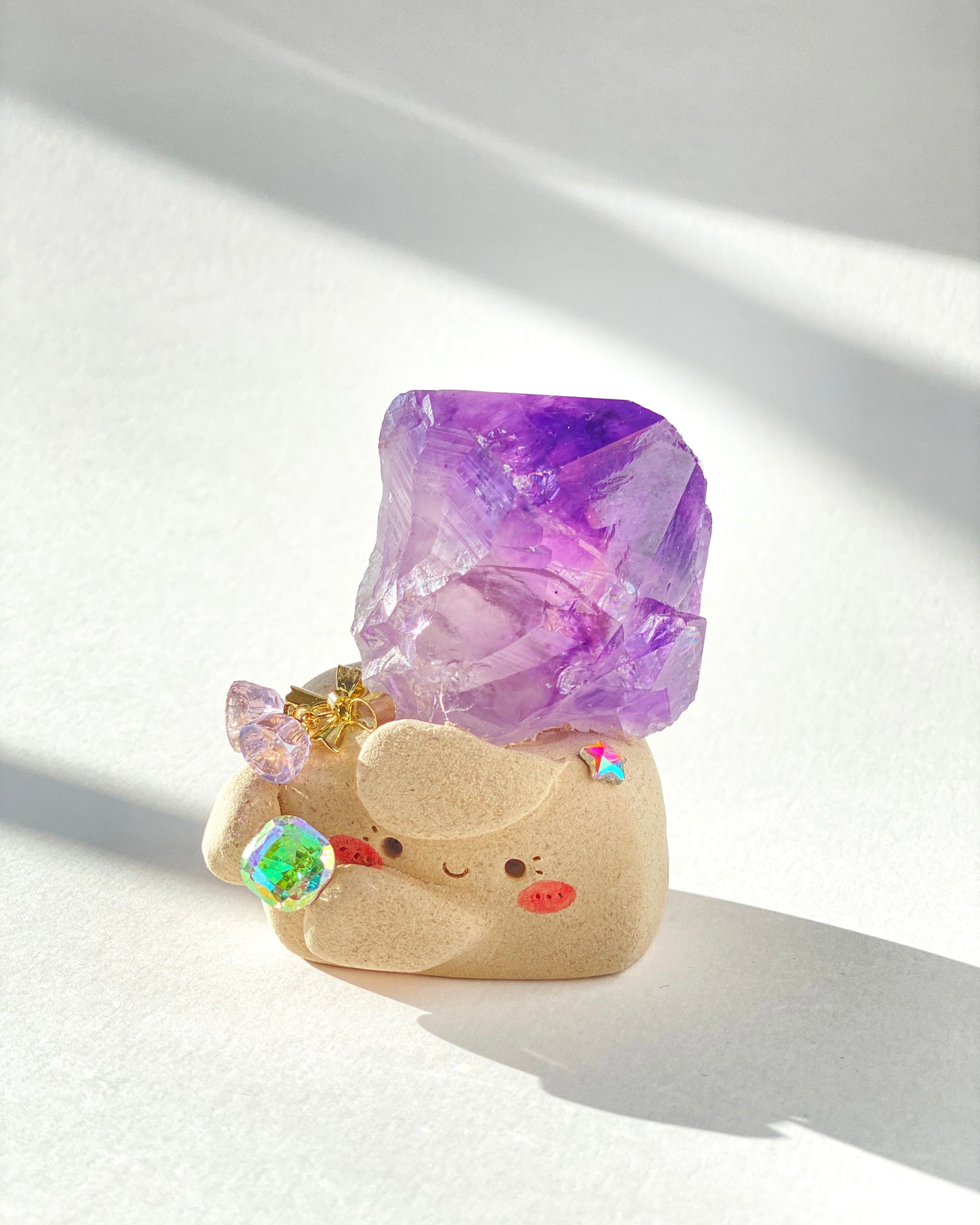 Wisdom Bean – Handmade Amethyst Crystal Figurine