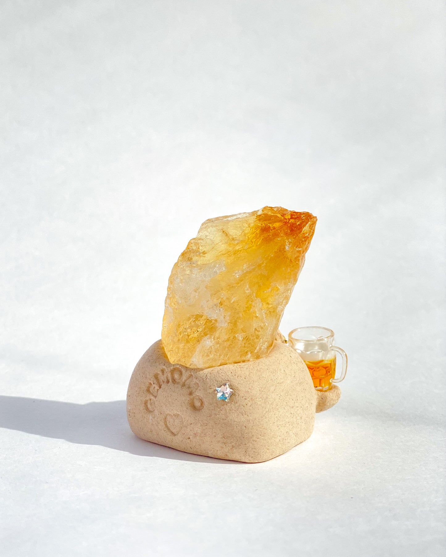 Tipsy Bean – Handmade Citrine Crystal Figurine