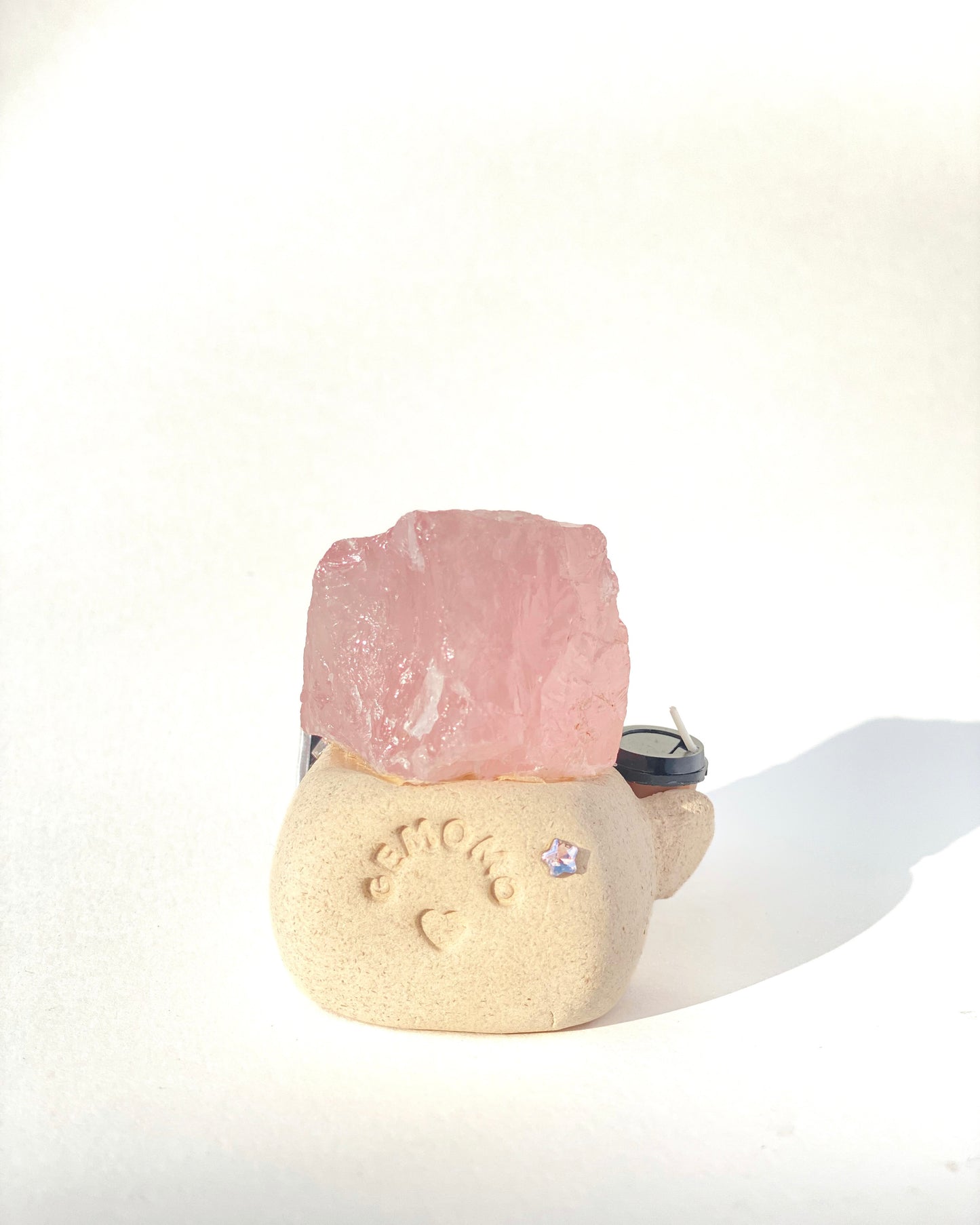Boba Boss Bean – Handmade Rose Quartz Figurine