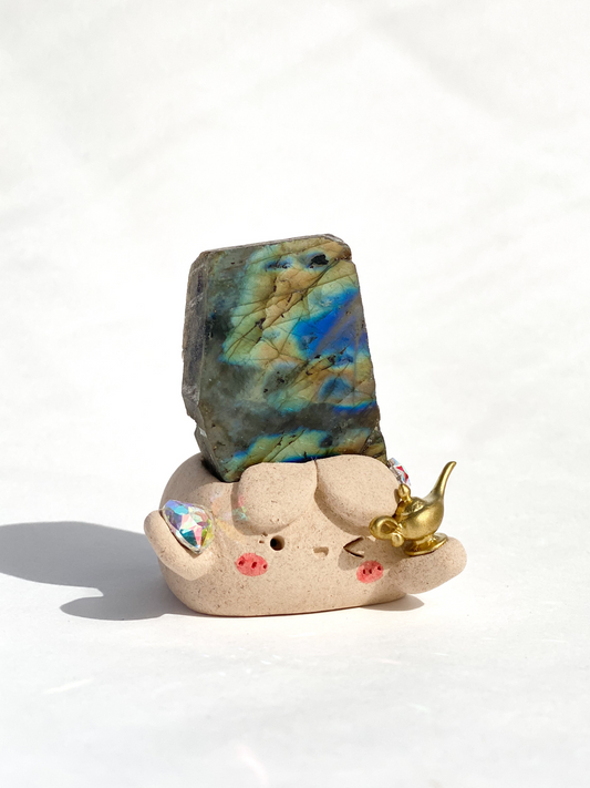 Wish Bean-Handmade Labradorite Crystal Figurine
