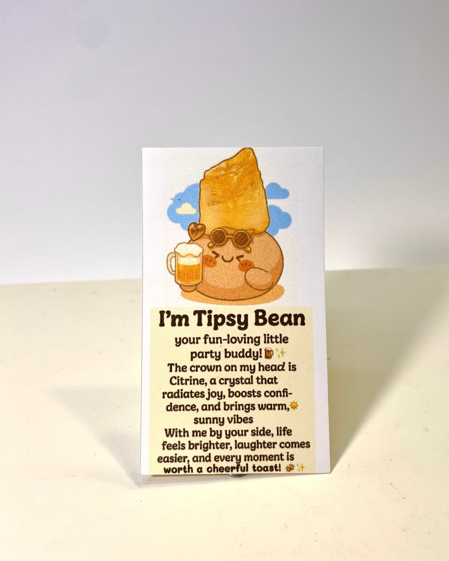 Tipsy Bean – Handmade Citrine Crystal Figurine