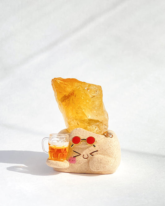 Tipsy Bean – Handmade Citrine Crystal Figurine