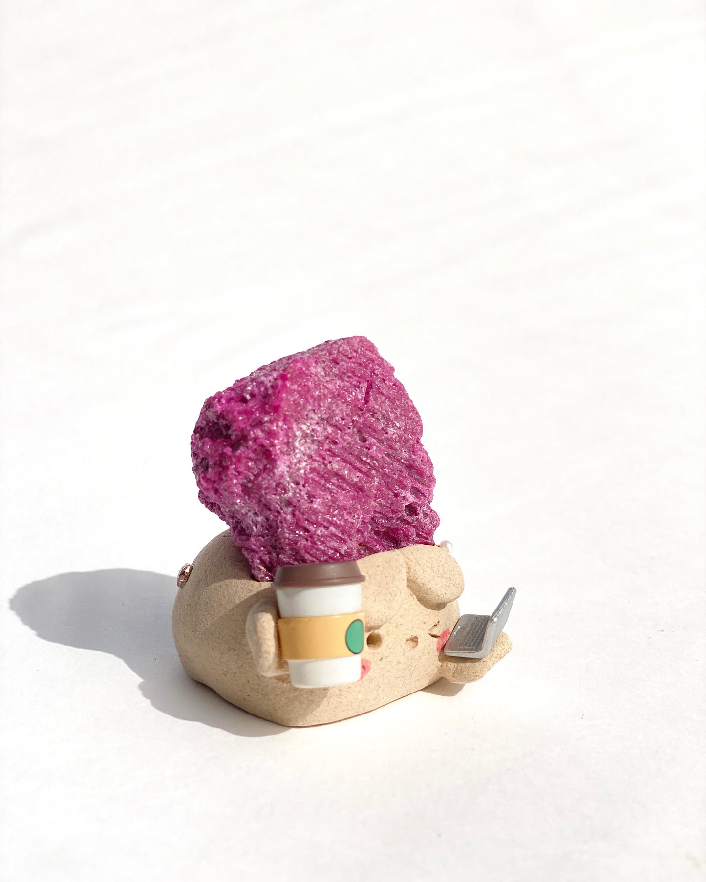 Tappy Bean – Handmade Ruby Crystal Figurine