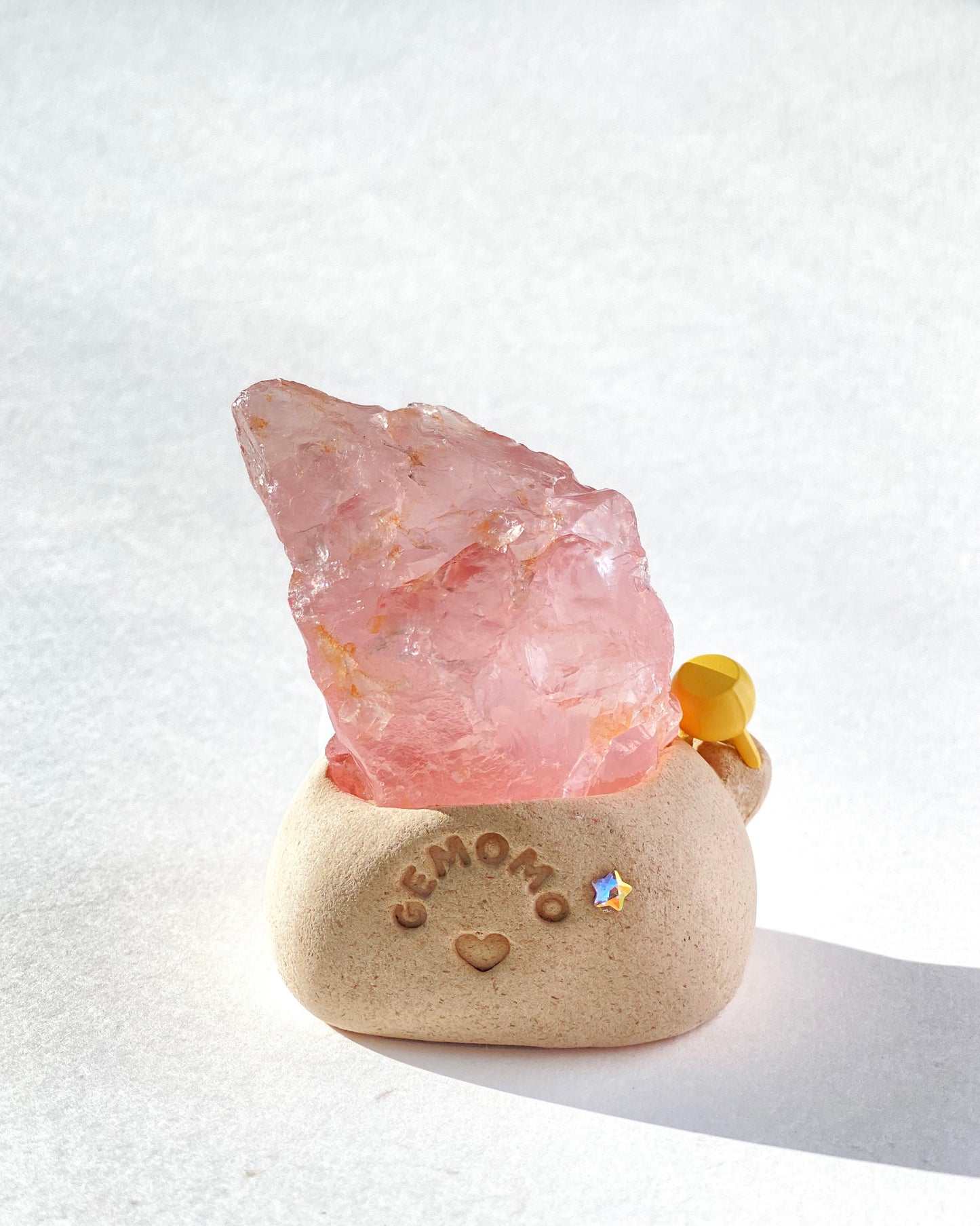 Flexi Bean – Handmade Rose Quartz Crystal Figurine
