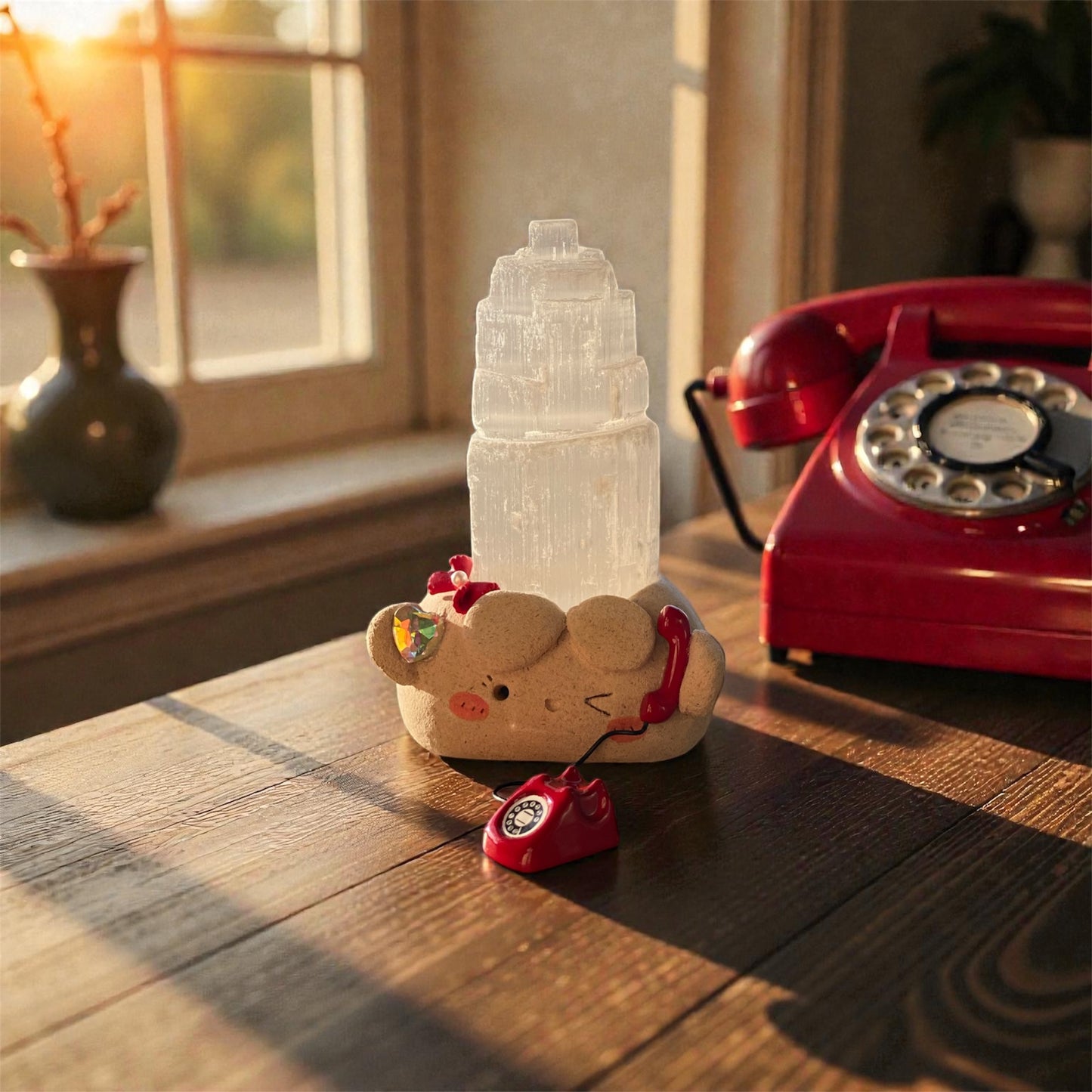 Care Bean – Handmade Selenite Tower Crystal Figurine