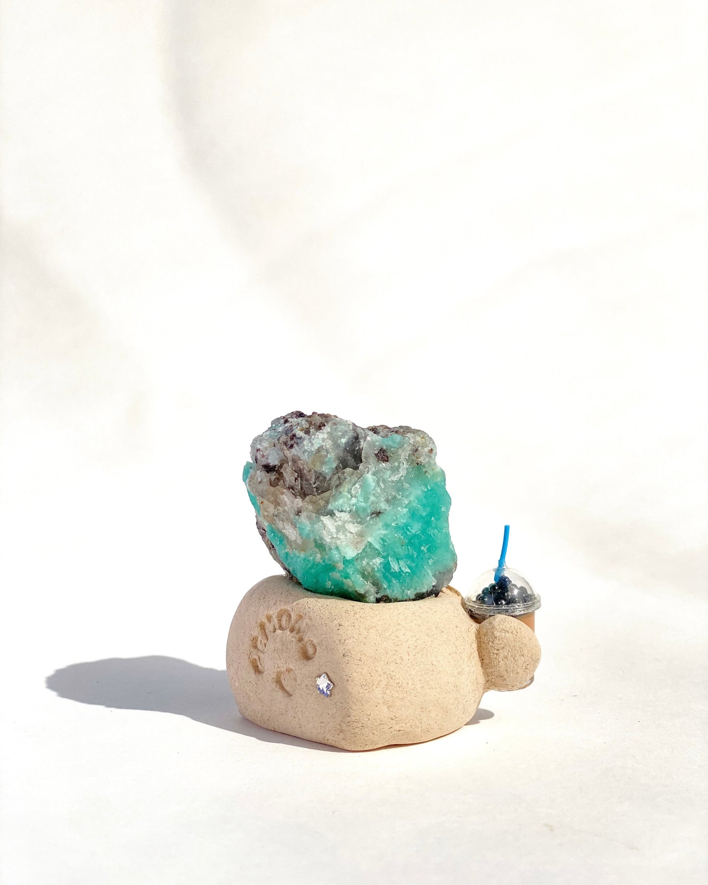Boba Bean – Handmade Amazonite Crystal Figurine