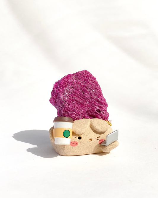 Tappy Bean – Handmade Ruby Crystal Figurine