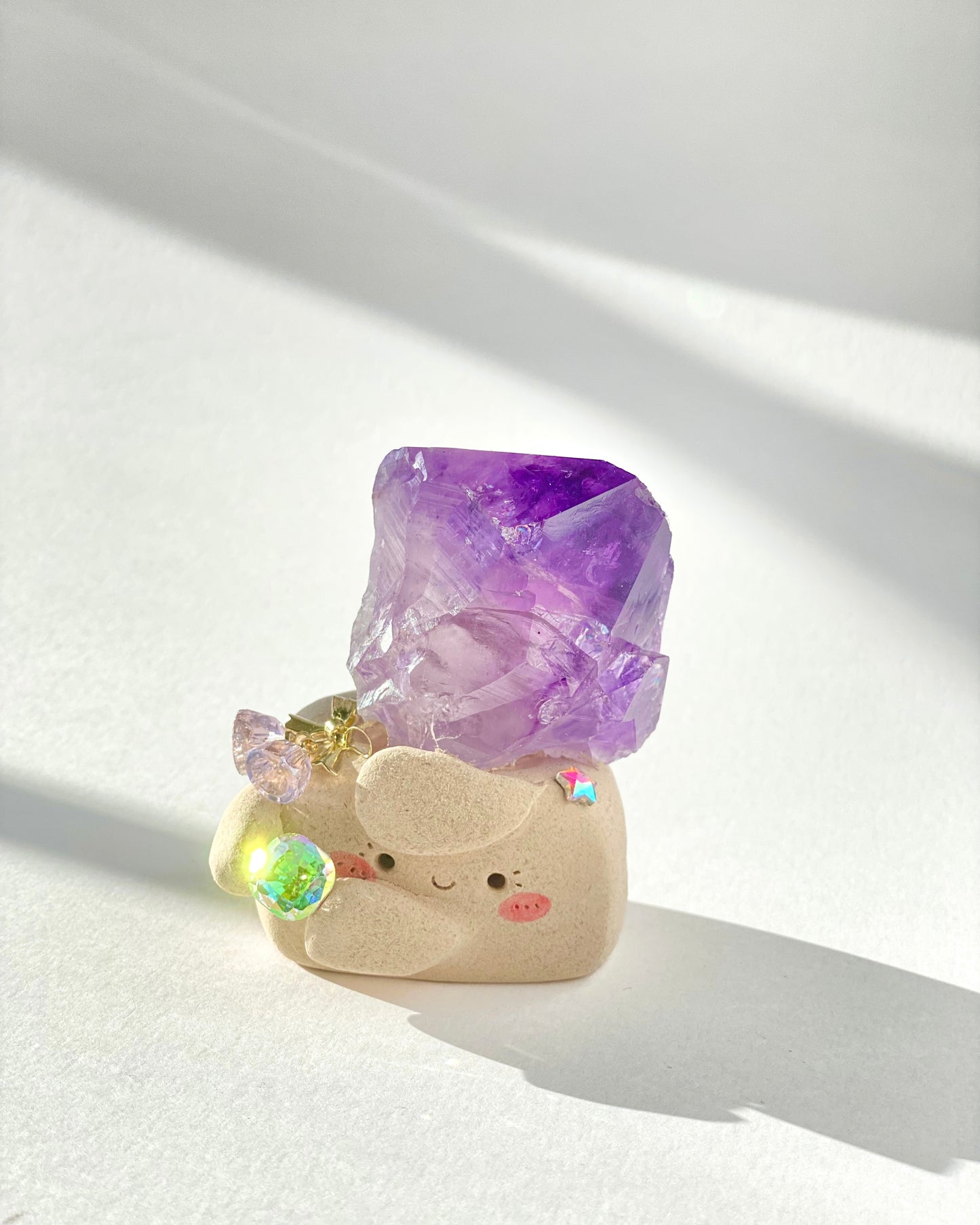 Wisdom Bean – Handmade Amethyst Crystal Figurine