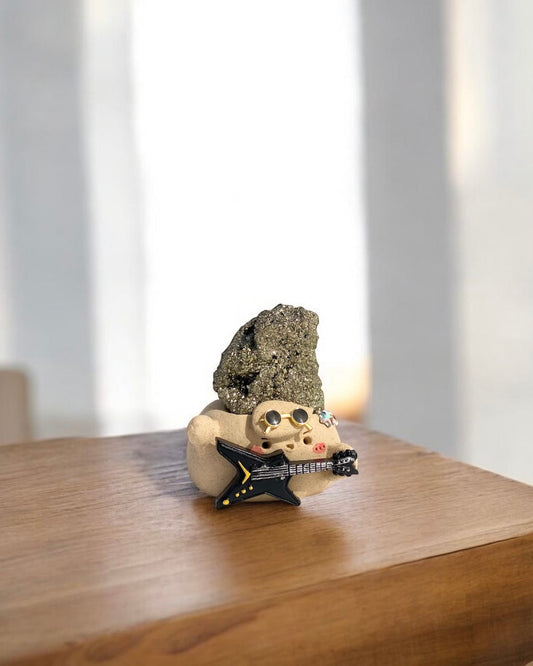 Melody Bean – Handmade Pyrite Crystal Figurine