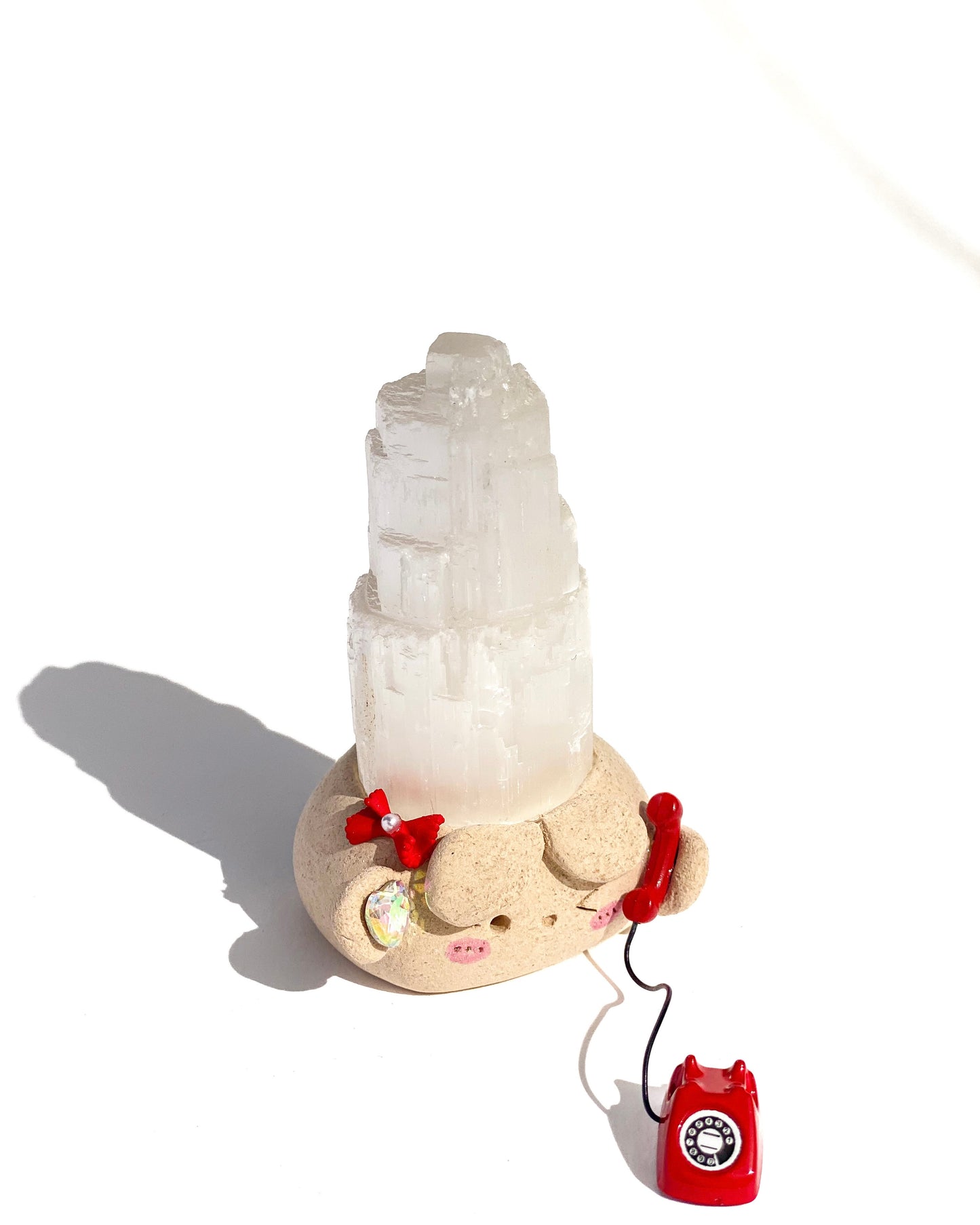 Care Bean – Handmade Selenite Tower Crystal Figurine