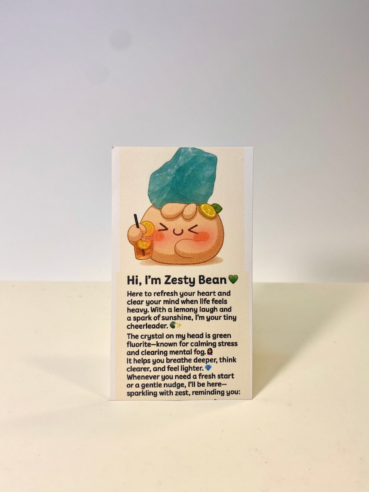 Zesty Bean – Handmade Green Fluorite Crystal Figurine
