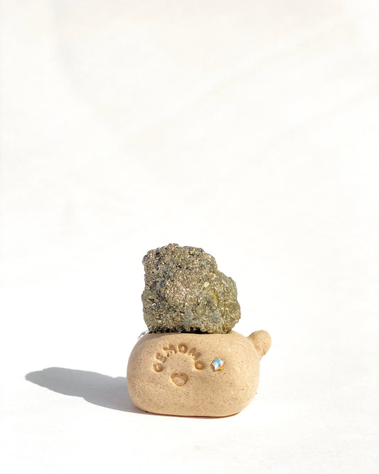 Little Melody Bean – Handmade Pyrite Crystal Figurine