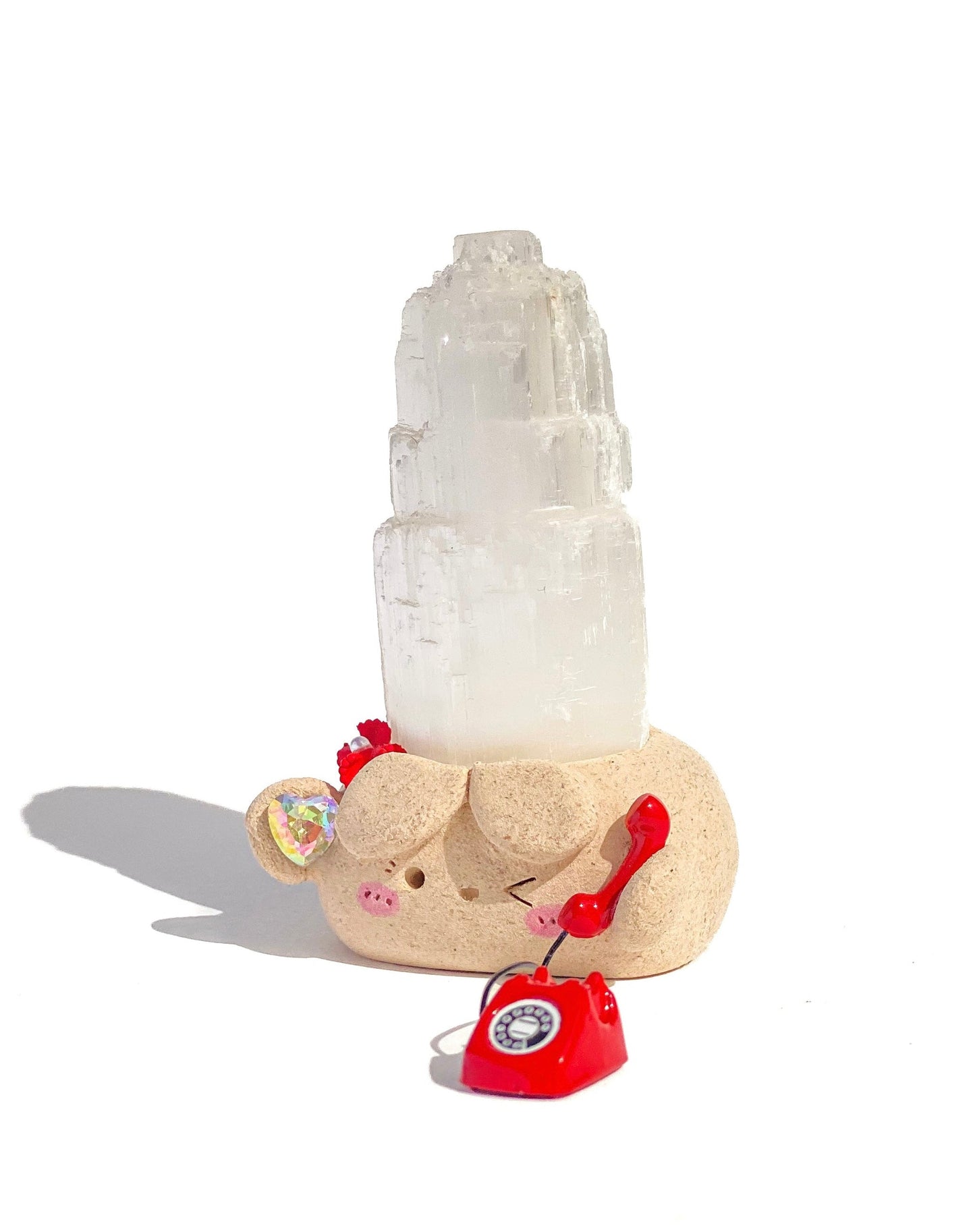 Care Bean – Handmade Selenite Tower Crystal Figurine