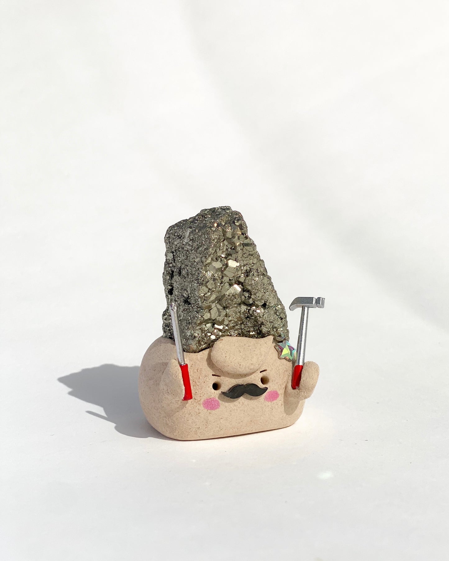 Daddy Bean – Handmade Pyrite Crystal Figurine