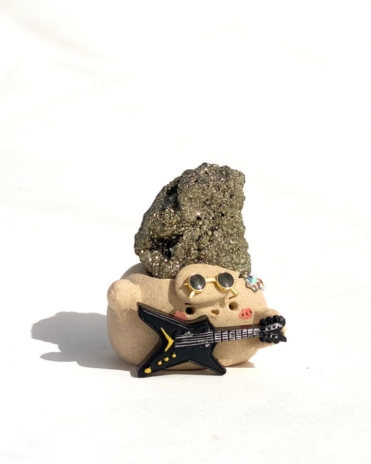 Melody Bean – Handmade Pyrite Crystal Figurine
