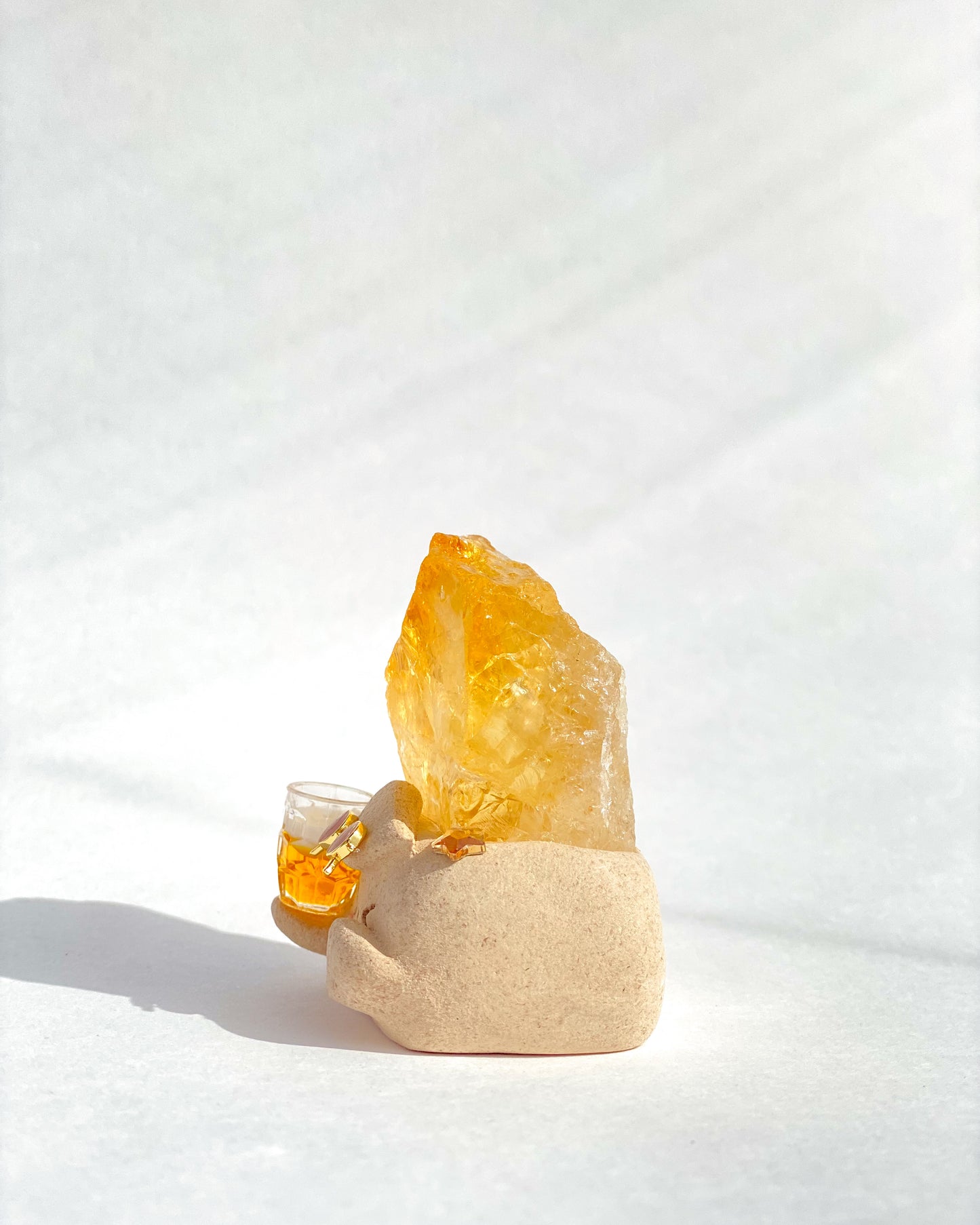 Tipsy Bean – Handmade Citrine Crystal Figurine