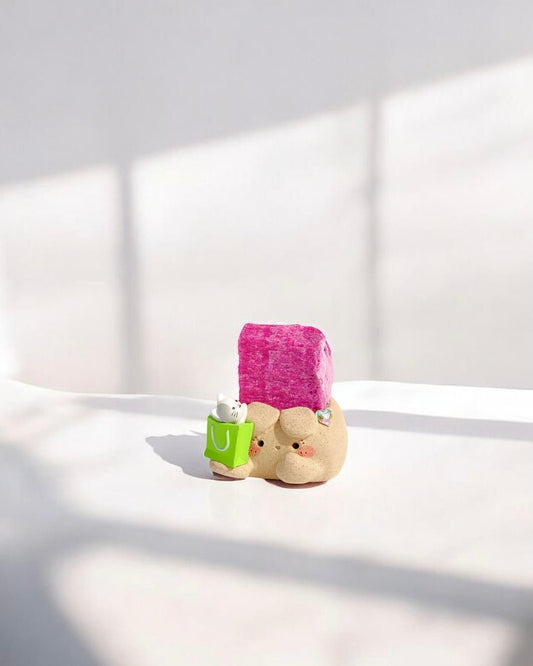 Meowgic Bean - Handmade Ruby Crystal Figurine